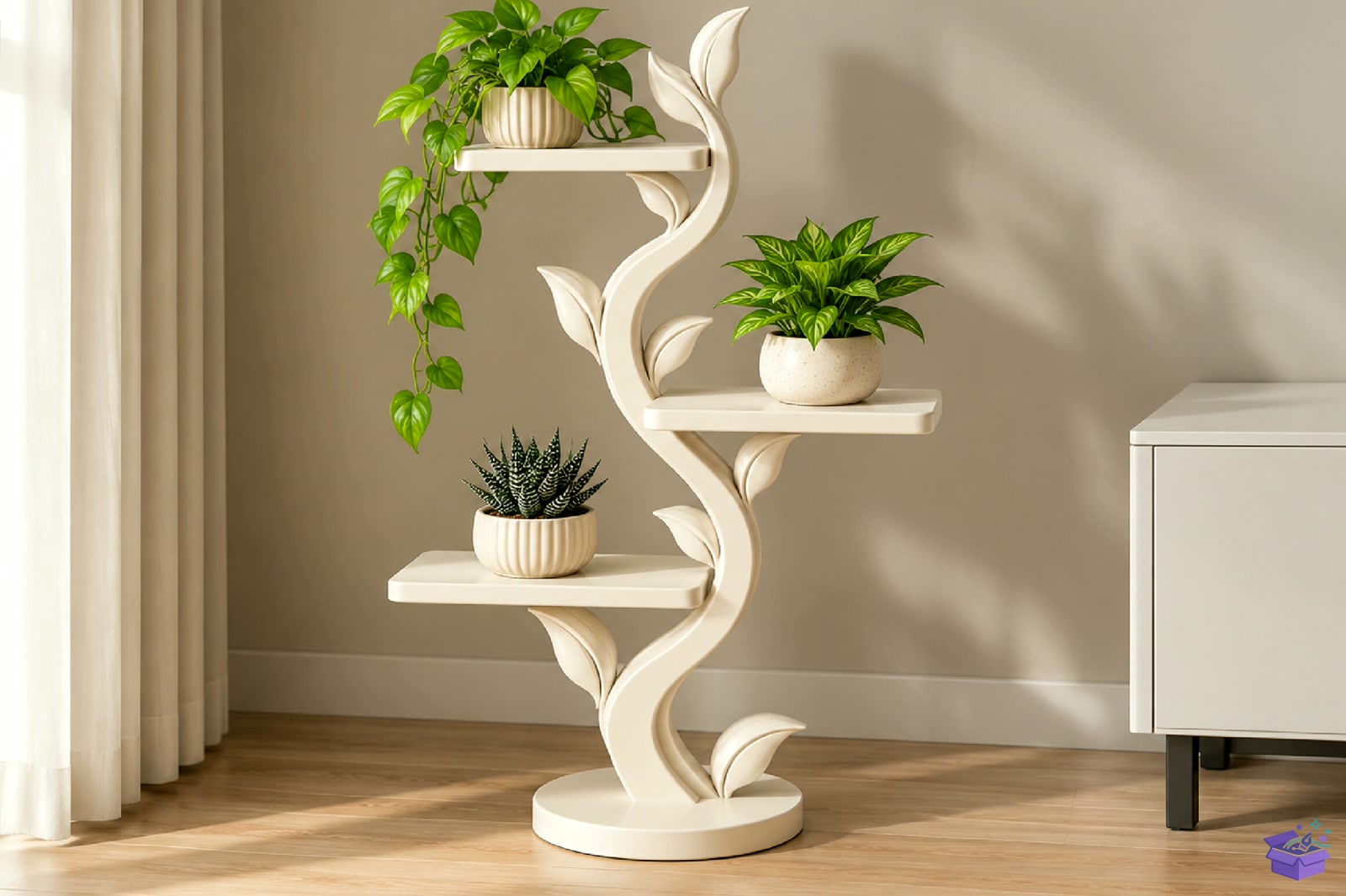 Leaf Vine Display Duvar Rafı STL - 3D Baskı ve Model Dosyası (STL, OBJ, 3MF) - detaylı önizleme 4