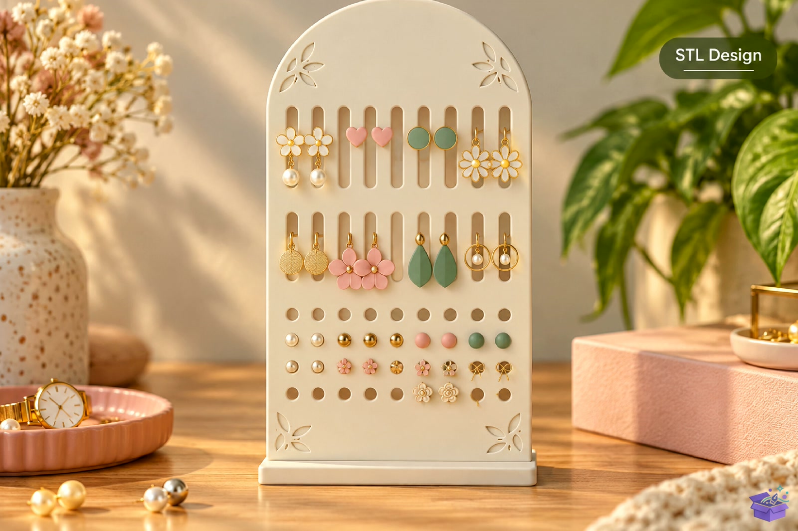 Küpe Organizer Display Stand STL - 3D Baskı ve Model Dosyası (STL, OBJ, 3MF) - detaylı önizleme 4