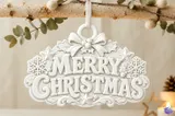 "Merry Christmas" Yılbaşı Ağacı Süsü - 3D Baskı ve Model Dosyası (STL) - detaylı önizleme 1