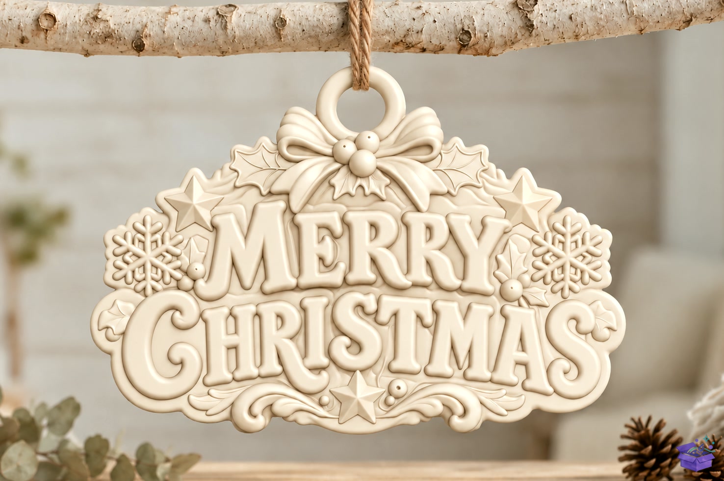 Merry Yılbaşı Ağaç Süsü 3D Baskı STL - 3D Baskı ve Model Dosyası (STL, OBJ, 3MF) - detaylı önizleme 2