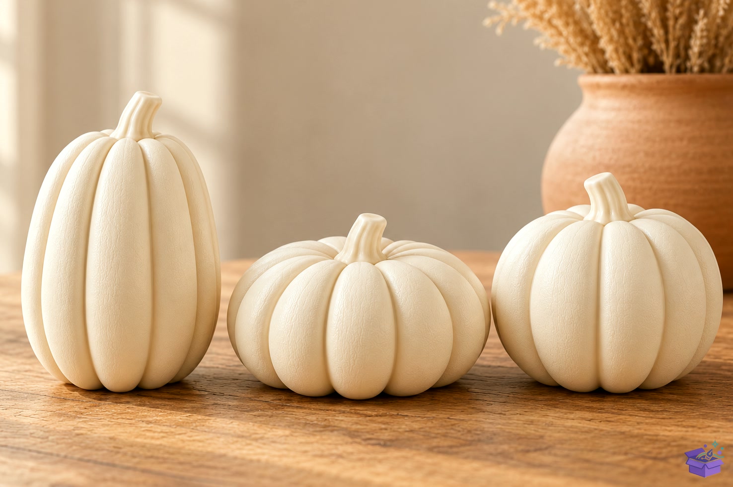 Classic Pumpkin Trio 3D Baskı STL File - 3D Baskı ve Model Dosyası (STL, OBJ, 3MF) - detaylı önizleme 2