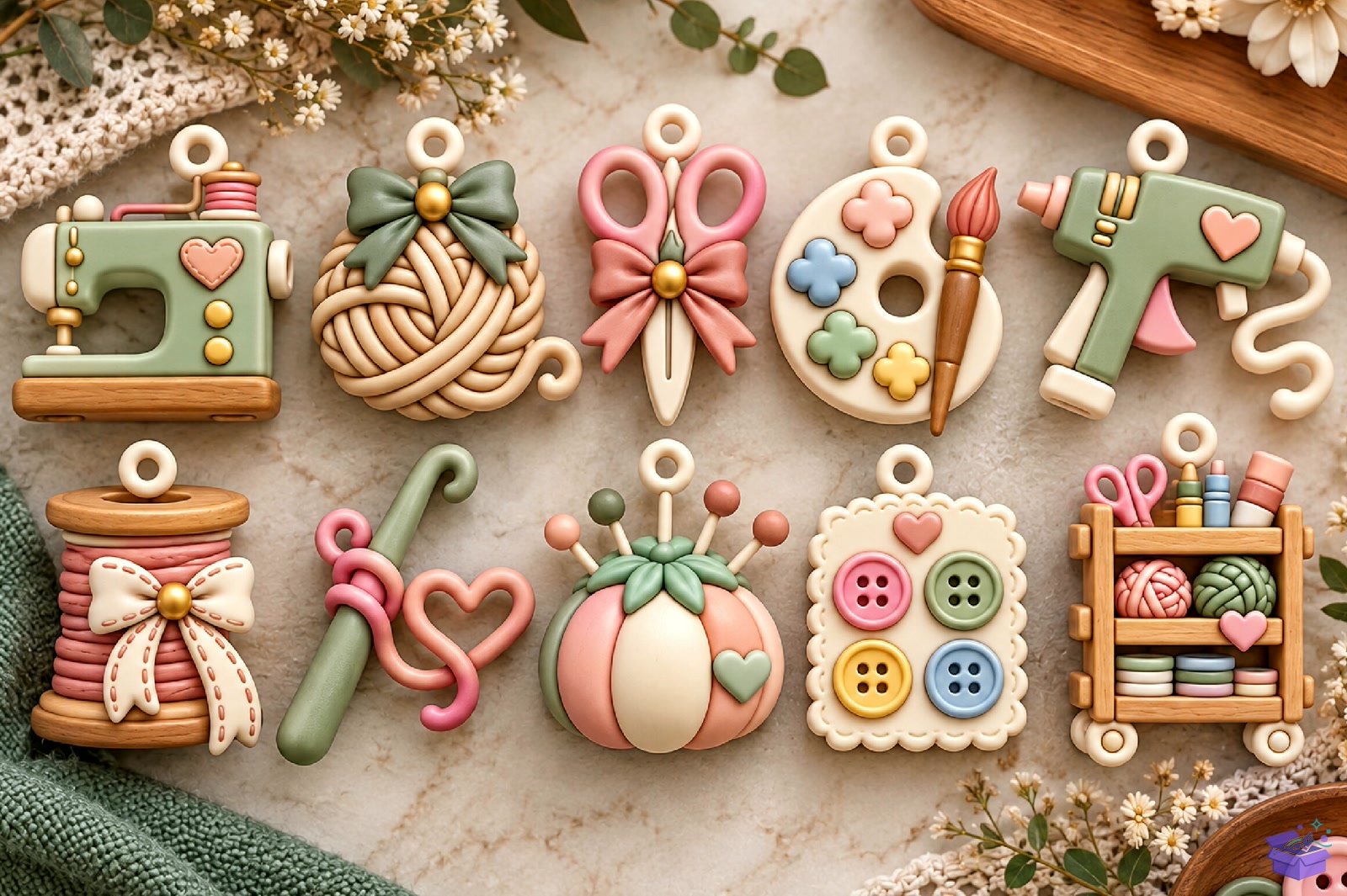 Crafting Sewing Hanging Charms STL - 3D Baskı ve Model Dosyası (STL, OBJ, 3MF) - detaylı önizleme 2