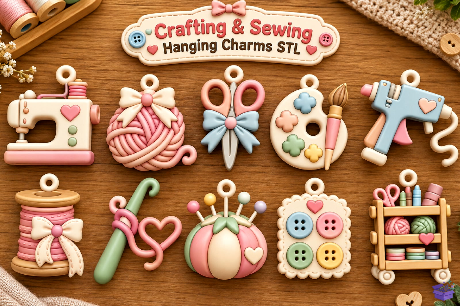 Crafting Sewing Hanging Charms STL - 3D Baskı ve Model Dosyası (STL, OBJ, 3MF) - detaylı önizleme 5