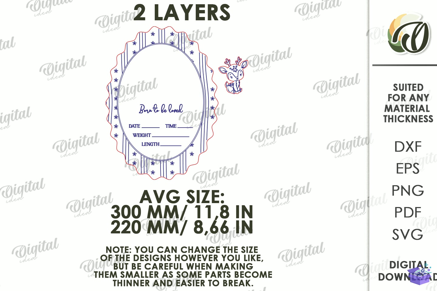 Baby Birth Announcement Tabela Levha - 3D Baskı ve Model Dosyası (STL, OBJ, 3MF) - detaylı önizleme 5
