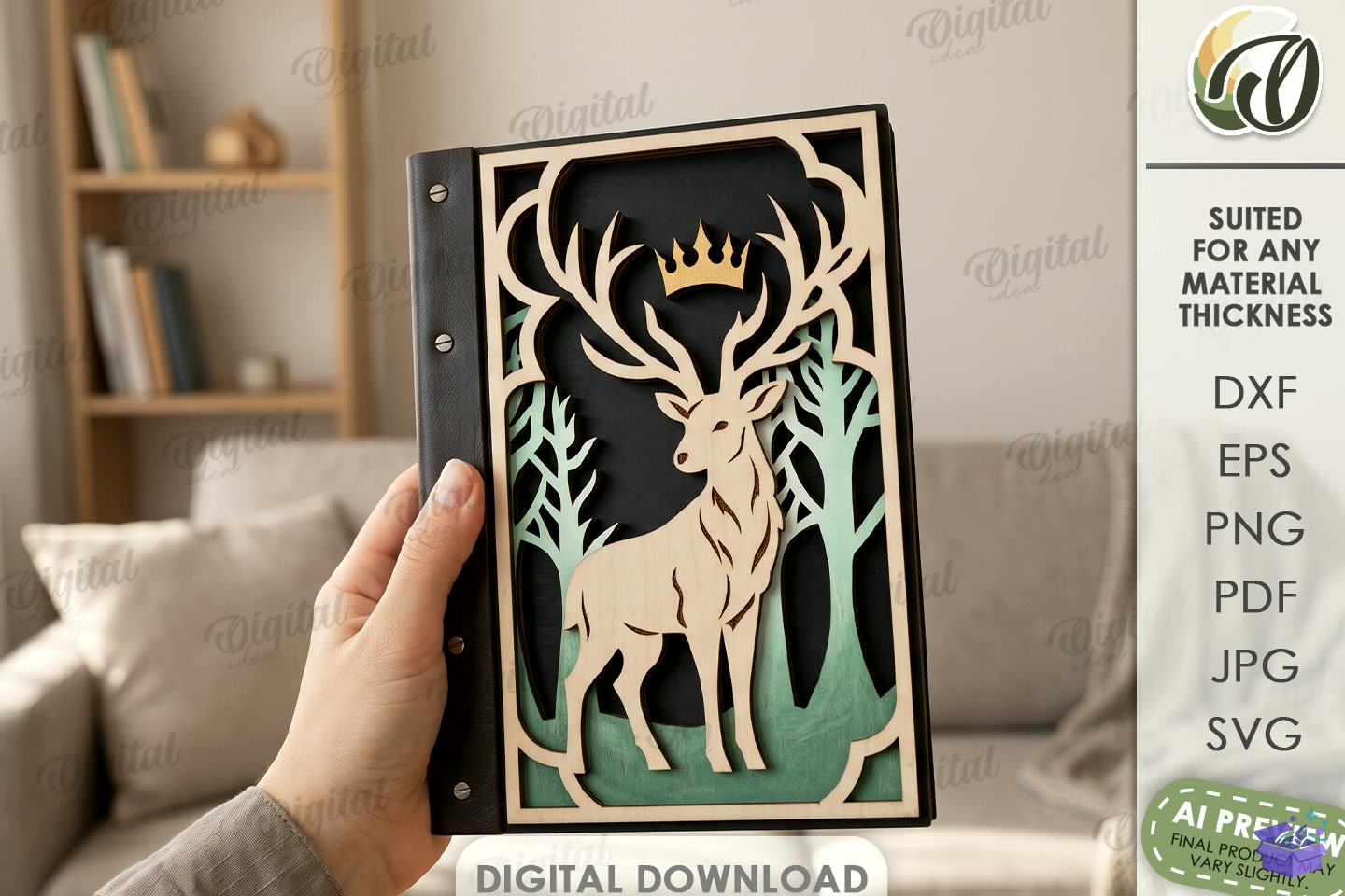 Fantasy Notebook Covers Lazer Kesim - 3D Baskı ve Model Dosyası (STL, OBJ, 3MF) - detaylı önizleme 4