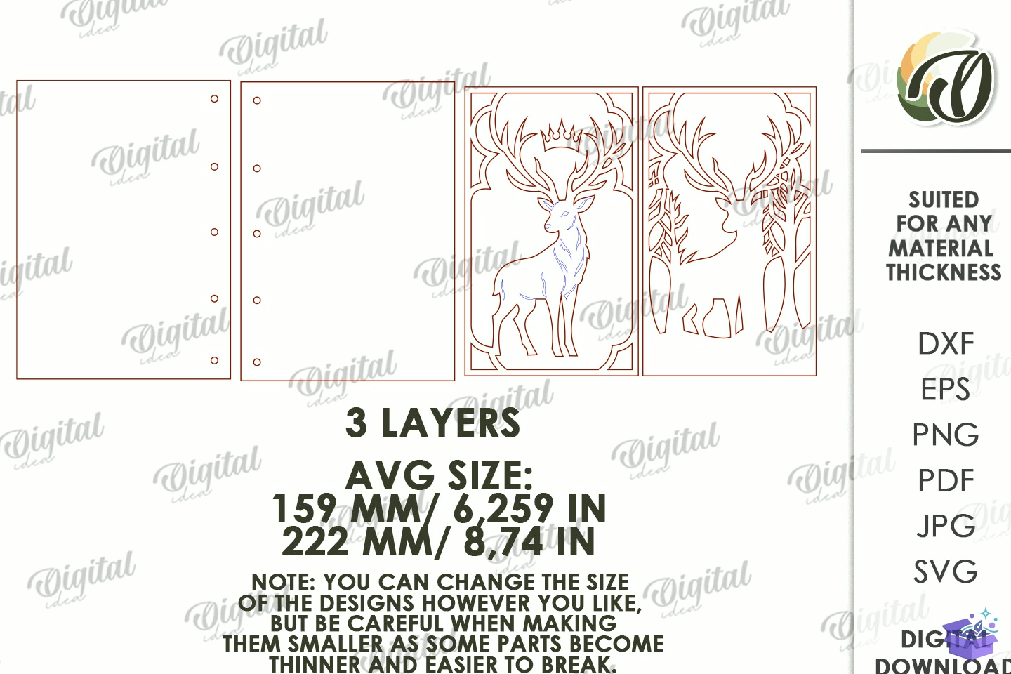 Fantasy Notebook Covers Lazer Kesim - 3D Baskı ve Model Dosyası (STL, OBJ, 3MF) - detaylı önizleme 5