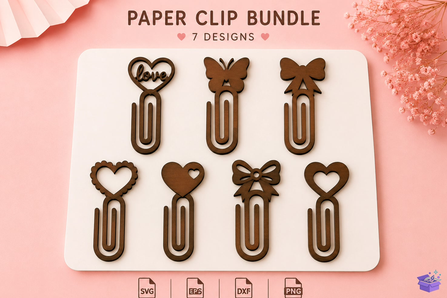 Ahşap Paper Clip Kitap Ayracı Lazer Kesim - 3D Baskı ve Model Dosyası (STL, OBJ, 3MF) - detaylı önizleme 2