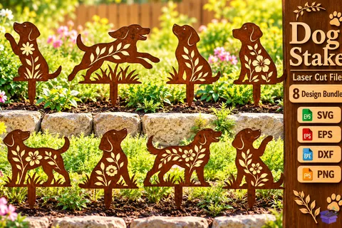 Köpek Stake Lazer Kesim SVG - 3D Baskı ve Model Dosyası (STL, OBJ, 3MF) - 3D İndir (STL, OBJ, 3MF)