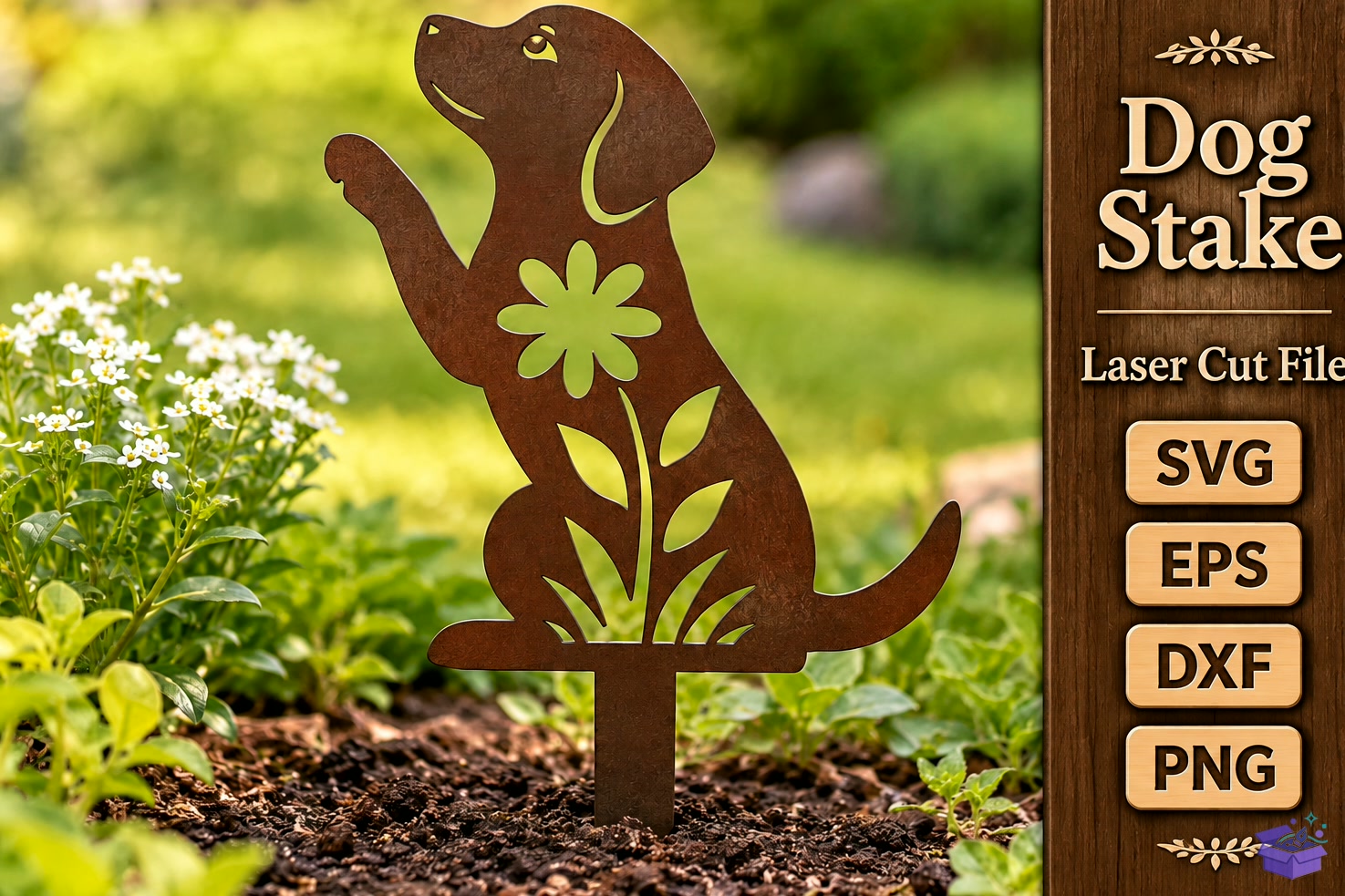 Köpek Stake Lazer Kesim SVG - 3D Baskı ve Model Dosyası (STL, OBJ, 3MF) - detaylı önizleme 2