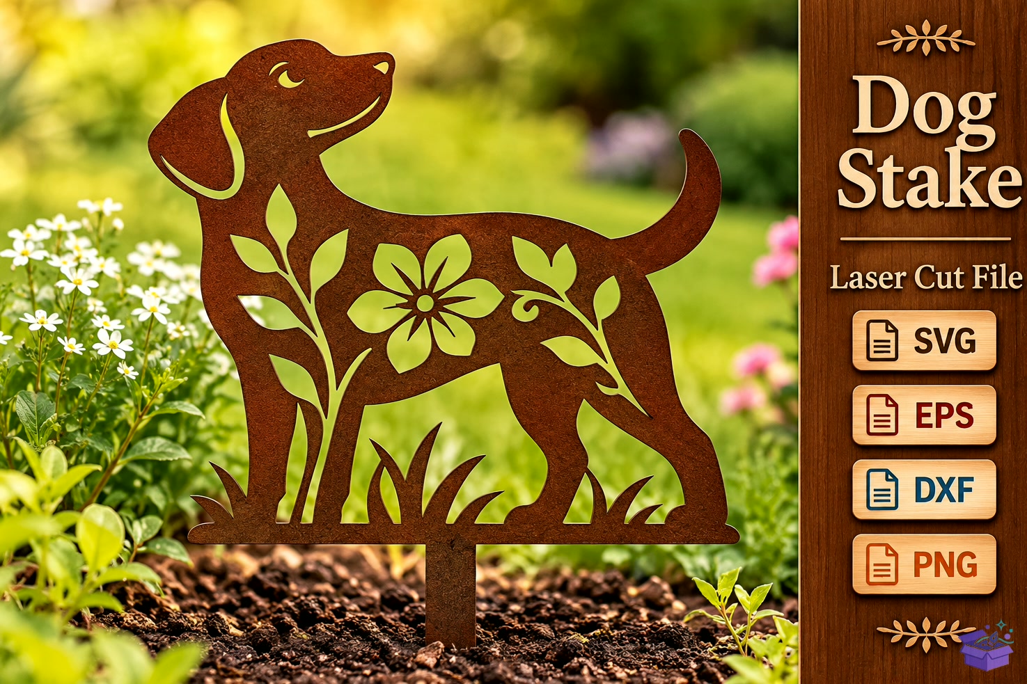 Köpek Stake Lazer Kesim SVG - 3D Baskı ve Model Dosyası (STL, OBJ, 3MF) - detaylı önizleme 6