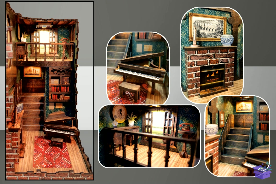 Magical BookNook: LaserCut Dxf Svg Jpg - 3D Baskı ve Model Dosyası (STL, OBJ, 3MF) - detaylı önizleme 3
