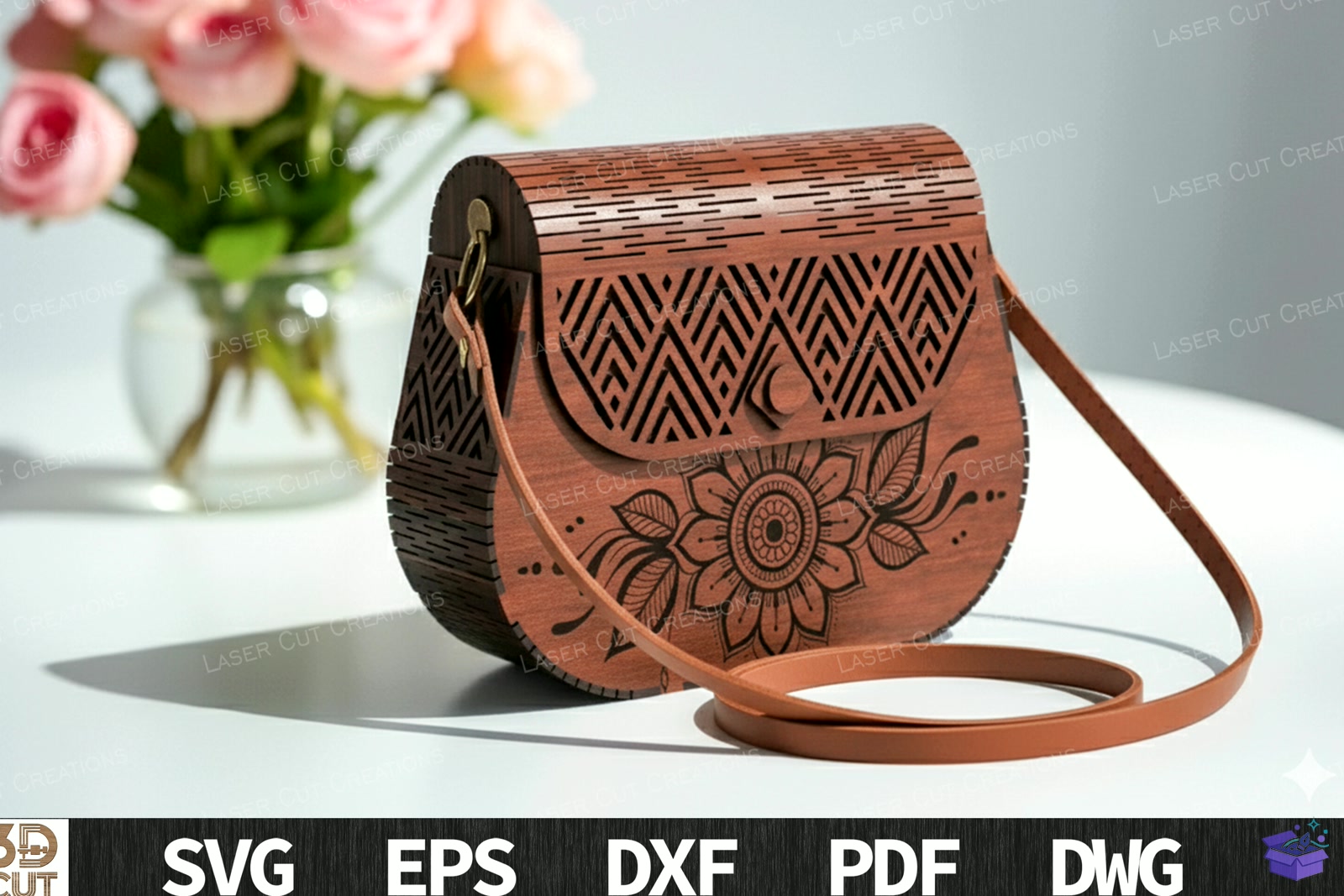 Boho Ahşap Bag Lazer Kesim SVG - 3D Baskı ve Model Dosyası (STL, OBJ, 3MF) - detaylı önizleme 3