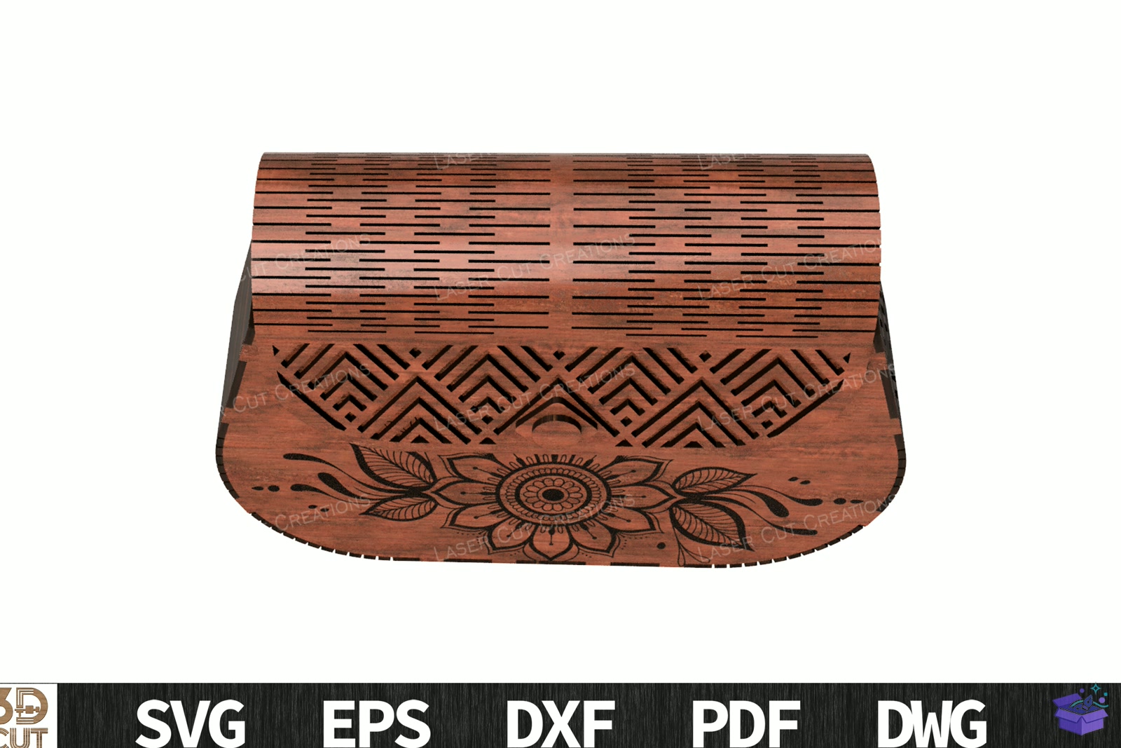 Boho Ahşap Bag Lazer Kesim SVG - 3D Baskı ve Model Dosyası (STL, OBJ, 3MF) - detaylı önizleme 4