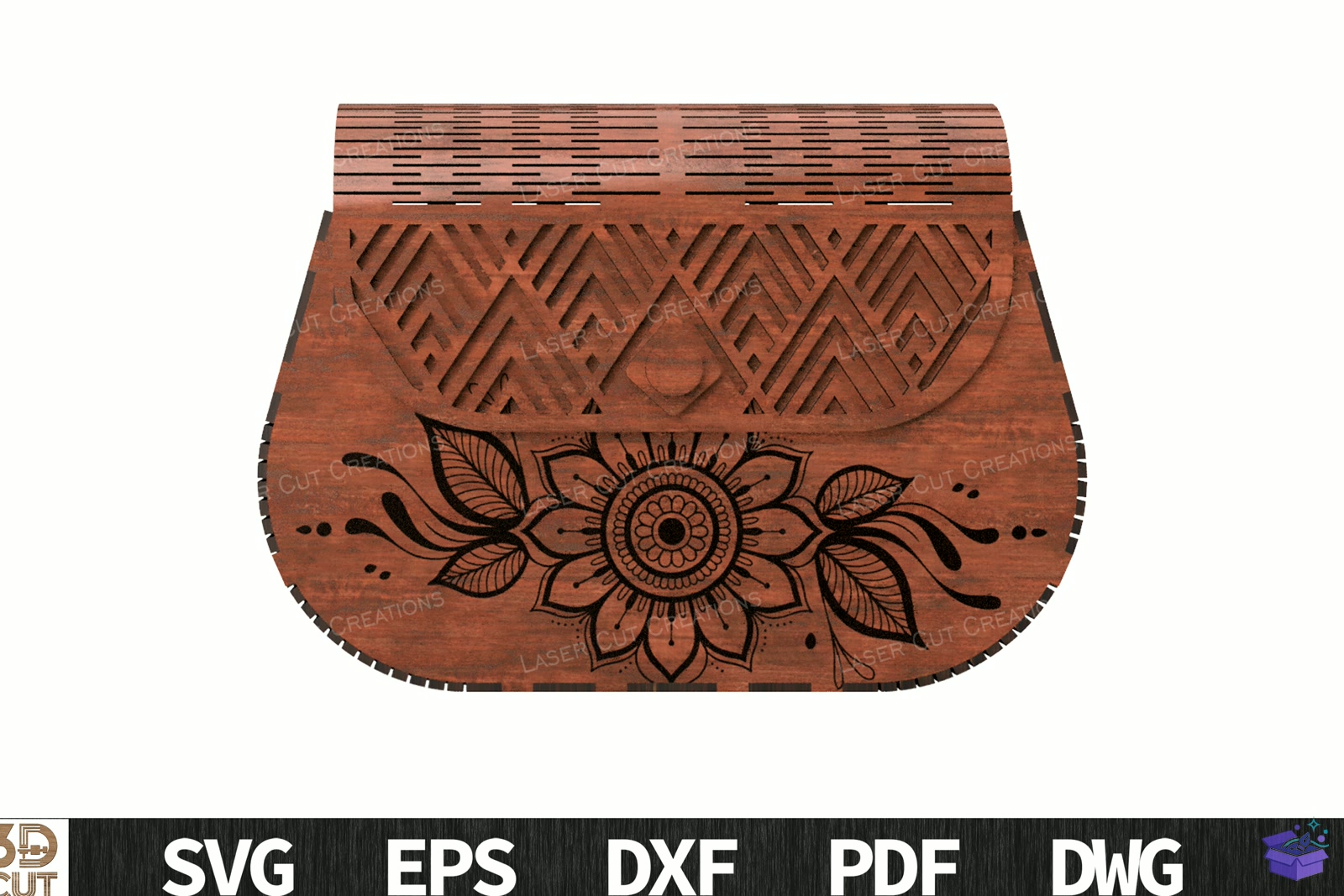 Boho Ahşap Bag Lazer Kesim SVG - 3D Baskı ve Model Dosyası (STL, OBJ, 3MF) - detaylı önizleme 5