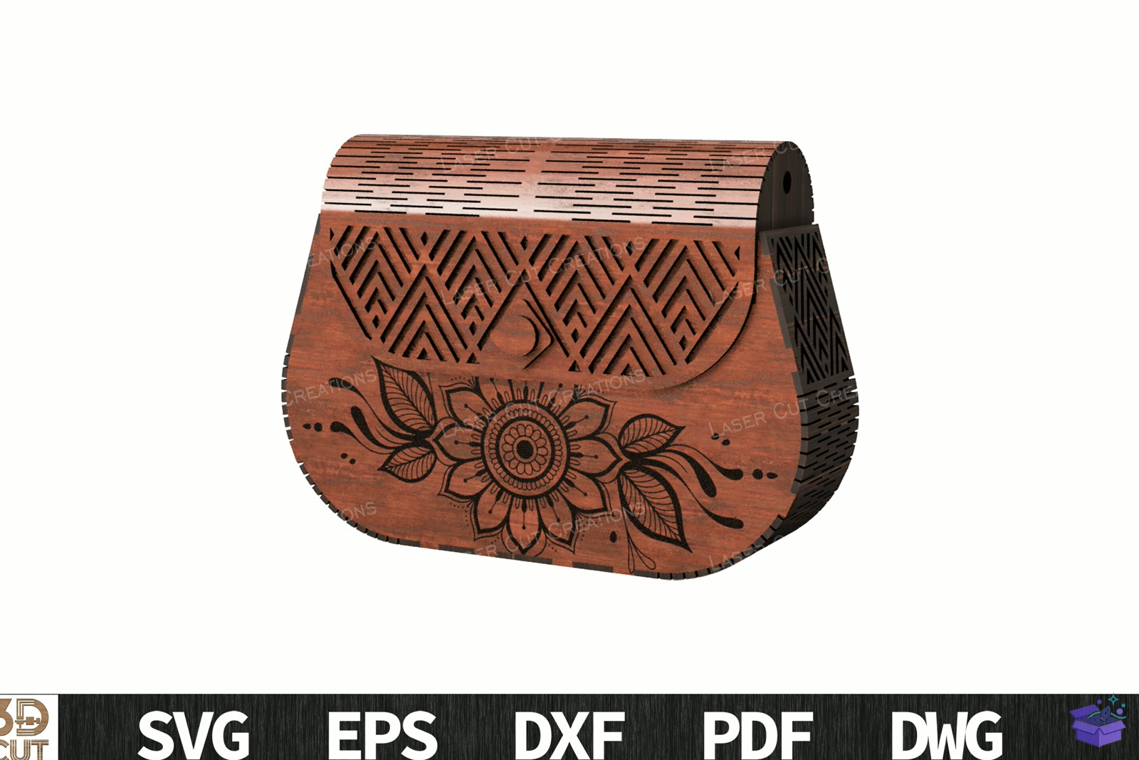 Boho Ahşap Bag Lazer Kesim SVG - 3D Baskı ve Model Dosyası (STL, OBJ, 3MF) - detaylı önizleme 6