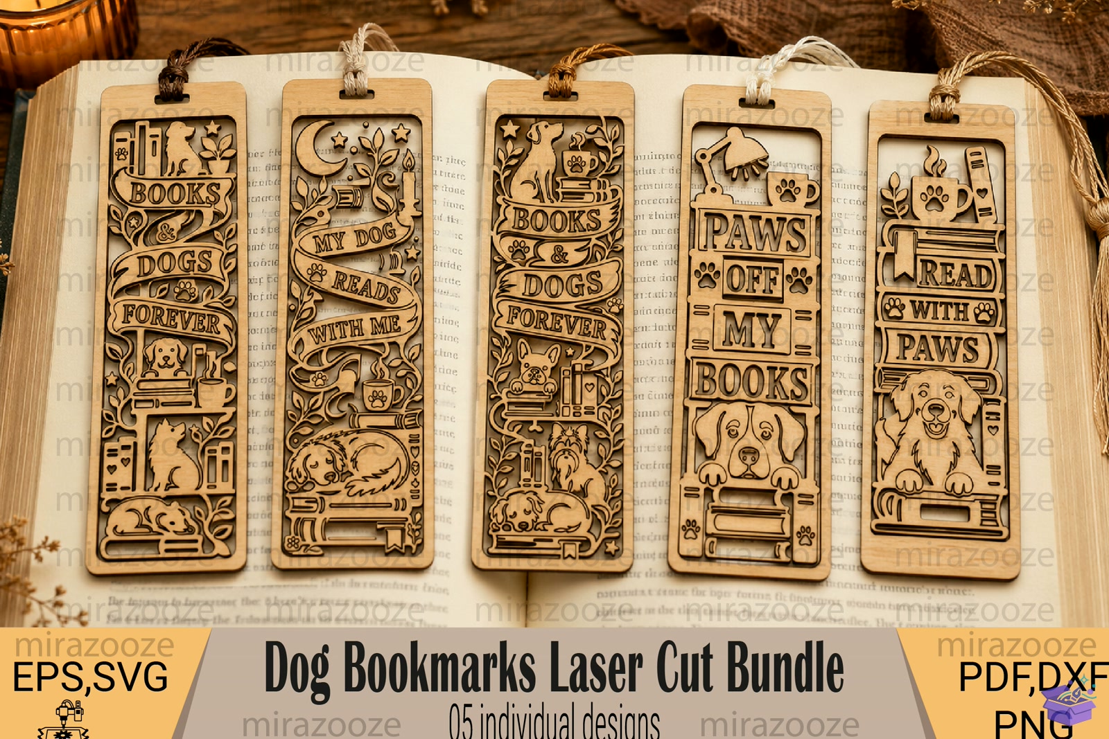 Köpek Kitap Ayracı Lazer Kesim - 3D Baskı ve Model Dosyası (STL, OBJ, 3MF) - detaylı önizleme 4