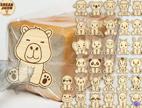 Cute Animal Bread Clip SVG - 3D Baskı ve Model Dosyası (STL, OBJ, 3MF) - 3D İndir (STL, OBJ, 3MF)
