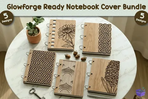 Glowforge Notebook Cover SVG - 3D Baskı ve Model Dosyası (STL, OBJ, 3MF) - 3D İndir (STL, OBJ, 3MF)