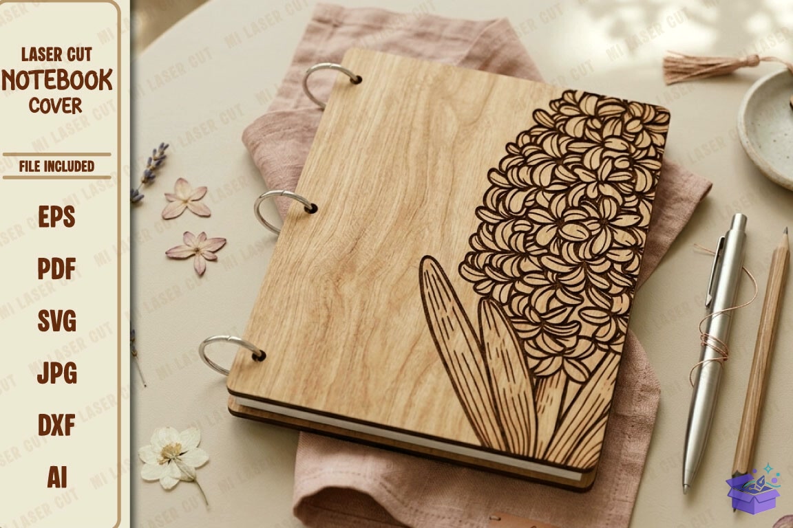 Glowforge Notebook Cover SVG - 3D Baskı ve Model Dosyası (STL, OBJ, 3MF) - detaylı önizleme 2