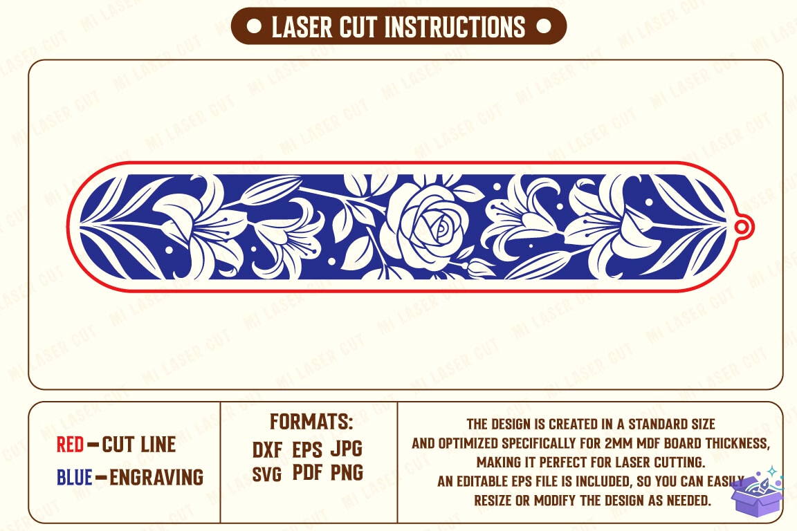 Premium Ahşap Lazer Kesim Kitap Ayracı - 3D Baskı ve Model Dosyası (STL, OBJ, 3MF) - detaylı önizleme 3