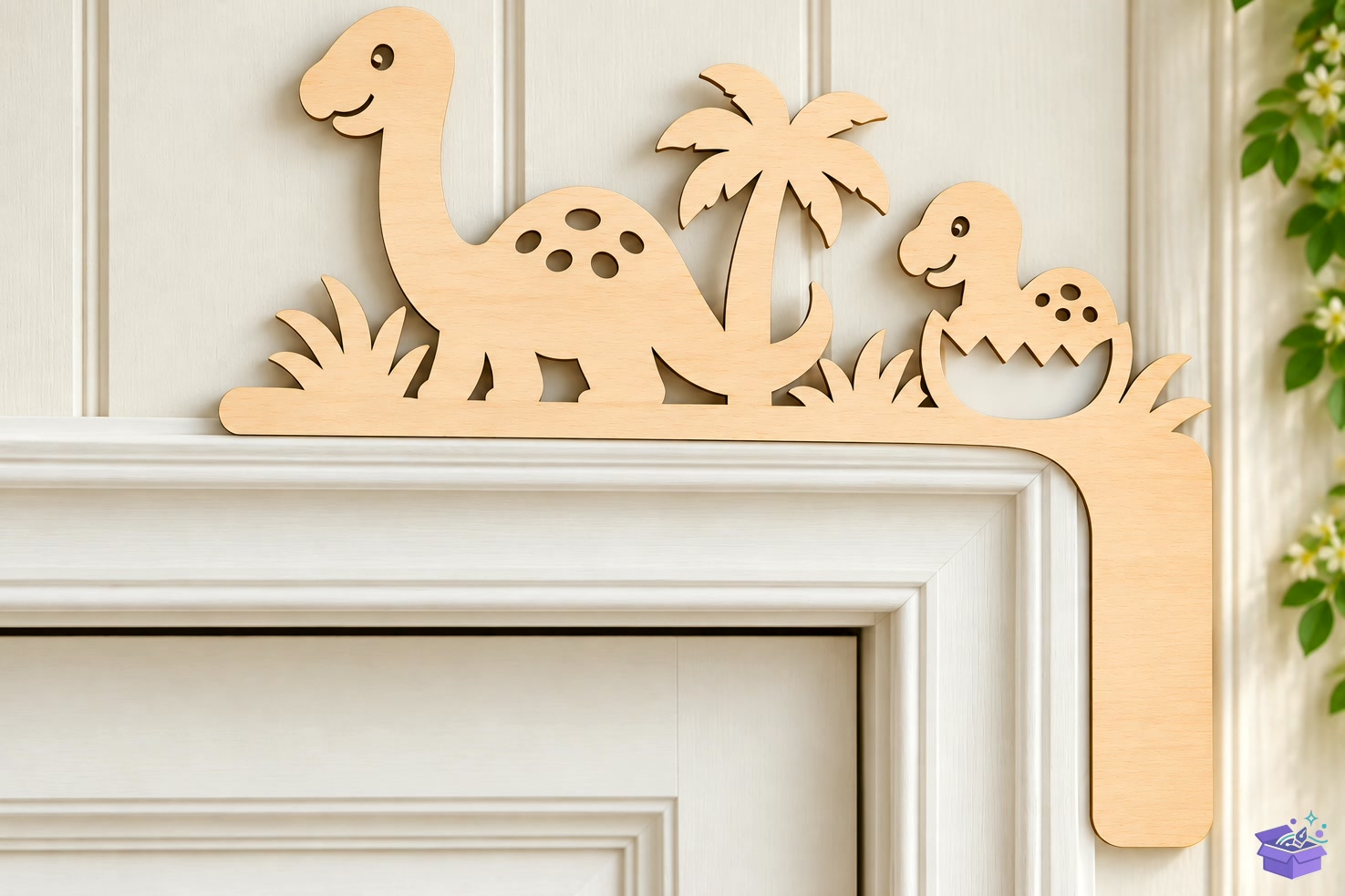 Cute Dinosaur Door Corner Laser - 3D Baskı ve Model Dosyası (STL, OBJ, 3MF) - detaylı önizleme 2