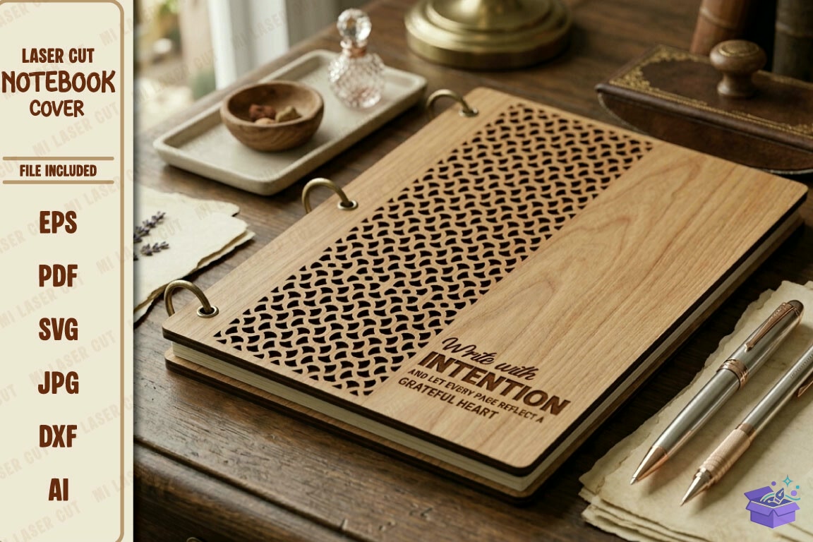 Premium Ahşap Notebook Cover Mega - 3D Baskı ve Model Dosyası (STL, OBJ, 3MF) - detaylı önizleme 5