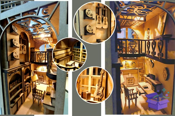 DIY Book Nook Scene Dxf Svg Lasercut - 3D Baskı ve Model Dosyası (STL, OBJ, 3MF) - detaylı önizleme 4