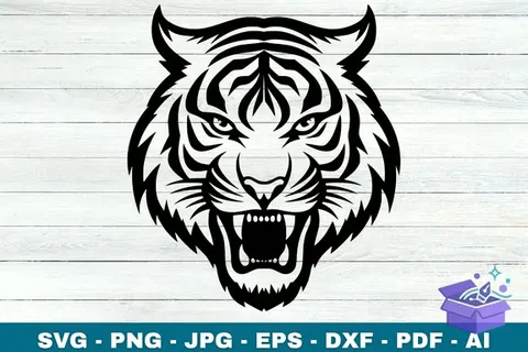 Tiger Face SVG Cricut - 3D Baskı ve Model Dosyası (STL, OBJ, 3MF) - 3D İndir (STL, OBJ, 3MF)