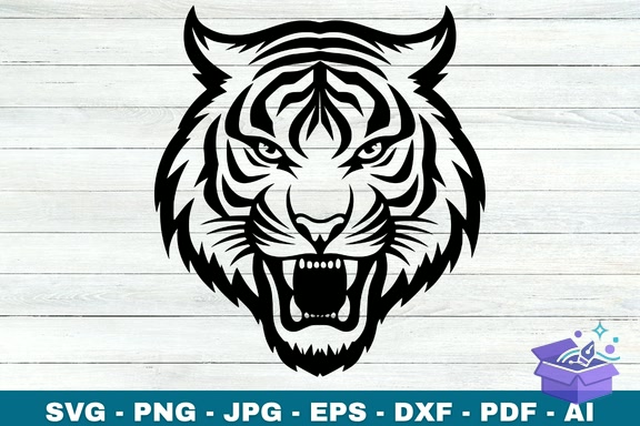 Tiger Face SVG Cricut - 3D Baskı ve Model Dosyası (STL, OBJ, 3MF) - detaylı önizleme 4