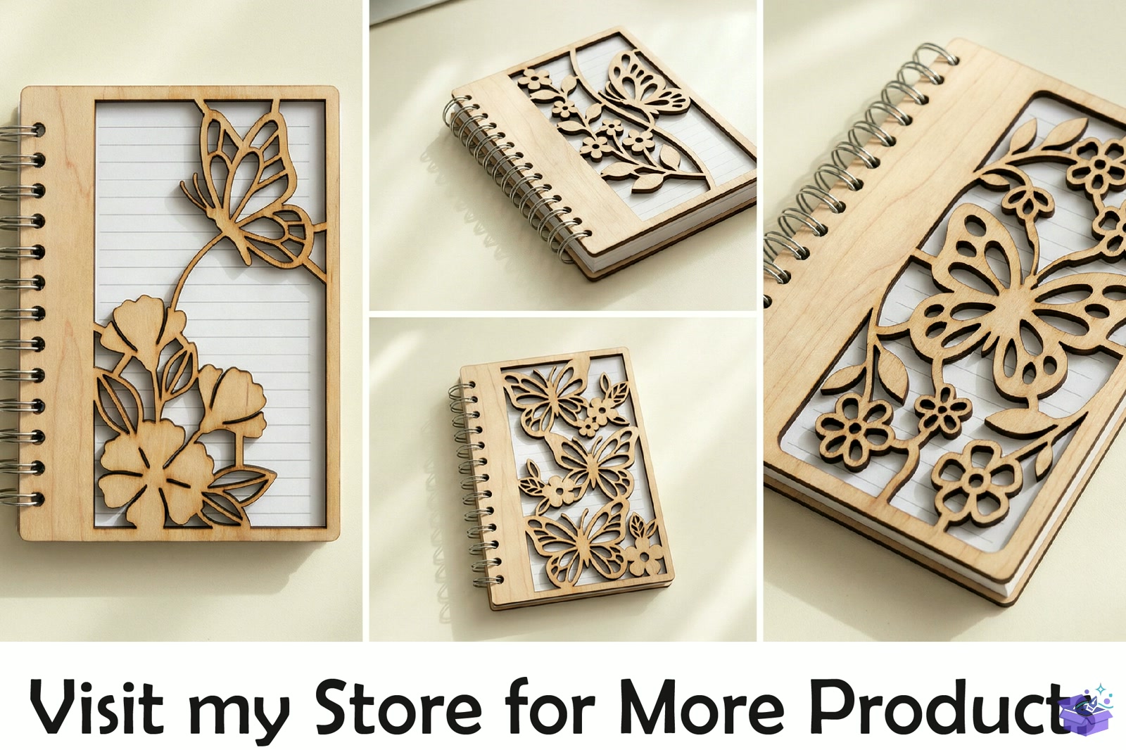 Kelebek Floral Notebook Covers - 3D Baskı ve Model Dosyası (STL, OBJ, 3MF) - detaylı önizleme 2