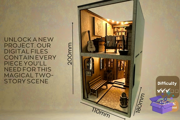Book Nook – DXF SVG Laser - 3D Baskı ve Model Dosyası (STL, OBJ, 3MF) - detaylı önizleme 4