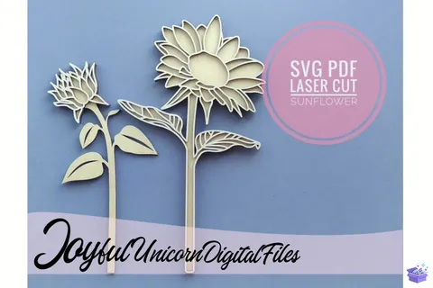Sunflower SVG Lazer Kesim Çiçek - 3D Baskı ve Model Dosyası (STL, OBJ, 3MF) - 3D İndir (STL, OBJ, 3MF)