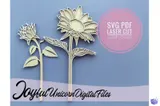 Ayçiçeği - Lazer Kesim ve Çizim Dosyası (SVG, PDF) - detaylı önizleme 4