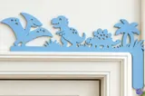 Sevimli Dinozor Kapı Köşesi Süsü (Model 2) - Lazer Kesim ve Çizim Dosyası (SVG, DXF, EPS, PNG) - detaylı önizleme 1