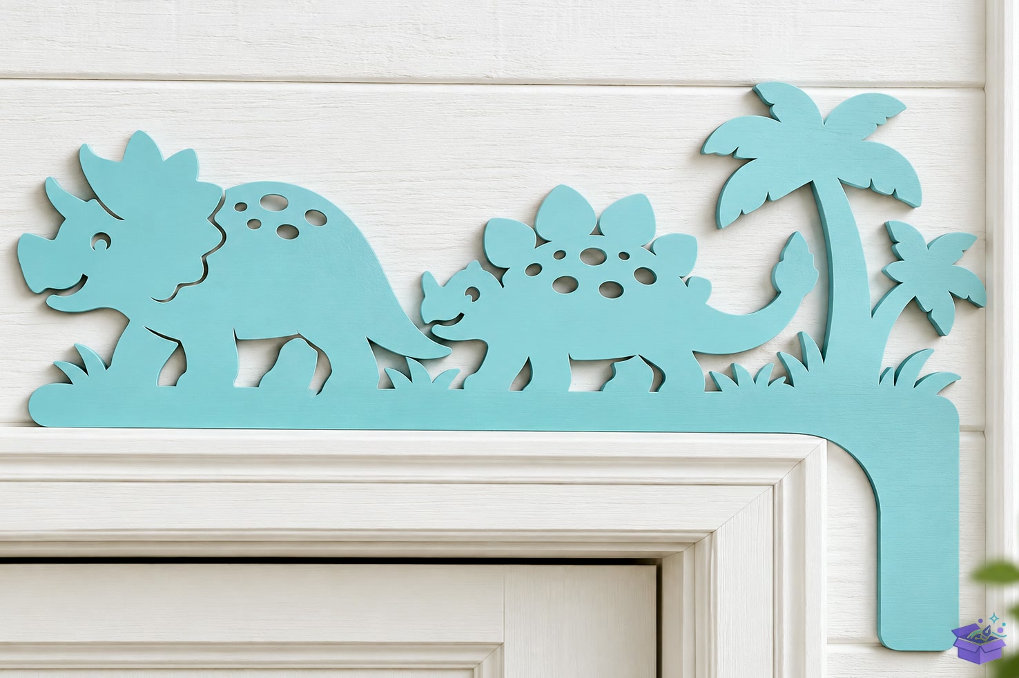 Cute Dinosaur Door Corner Laser - 3D Baskı ve Model Dosyası (STL, OBJ, 3MF) - detaylı önizleme 2