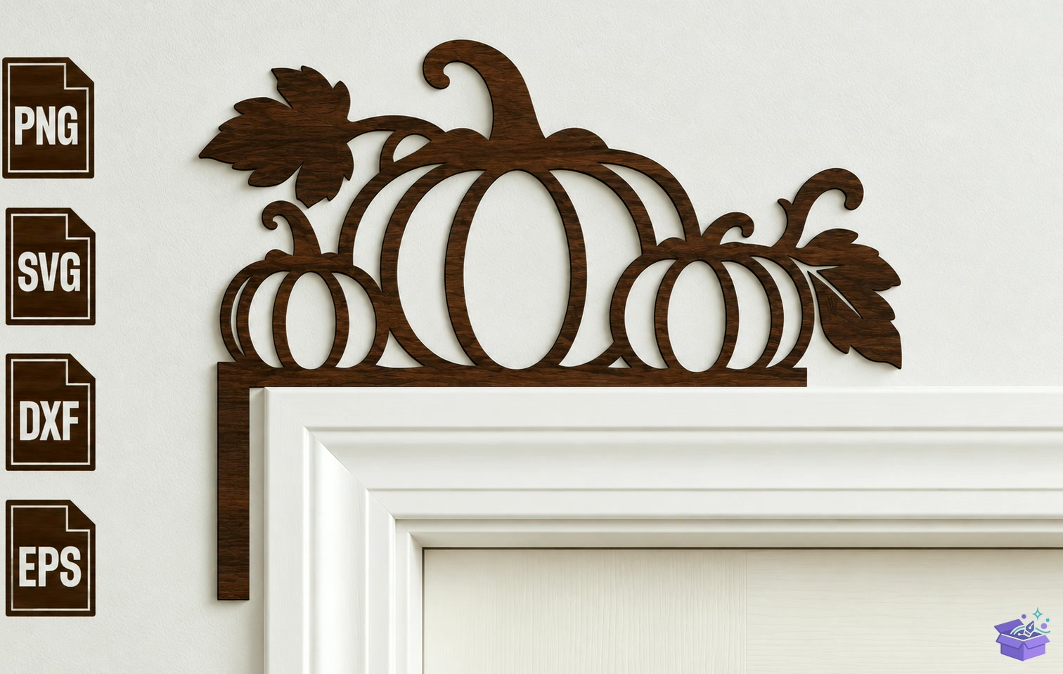 Pumpkin Door Corner Lazer Kesim Svg - 3D Baskı ve Model Dosyası (STL, OBJ, 3MF) - detaylı önizleme 2