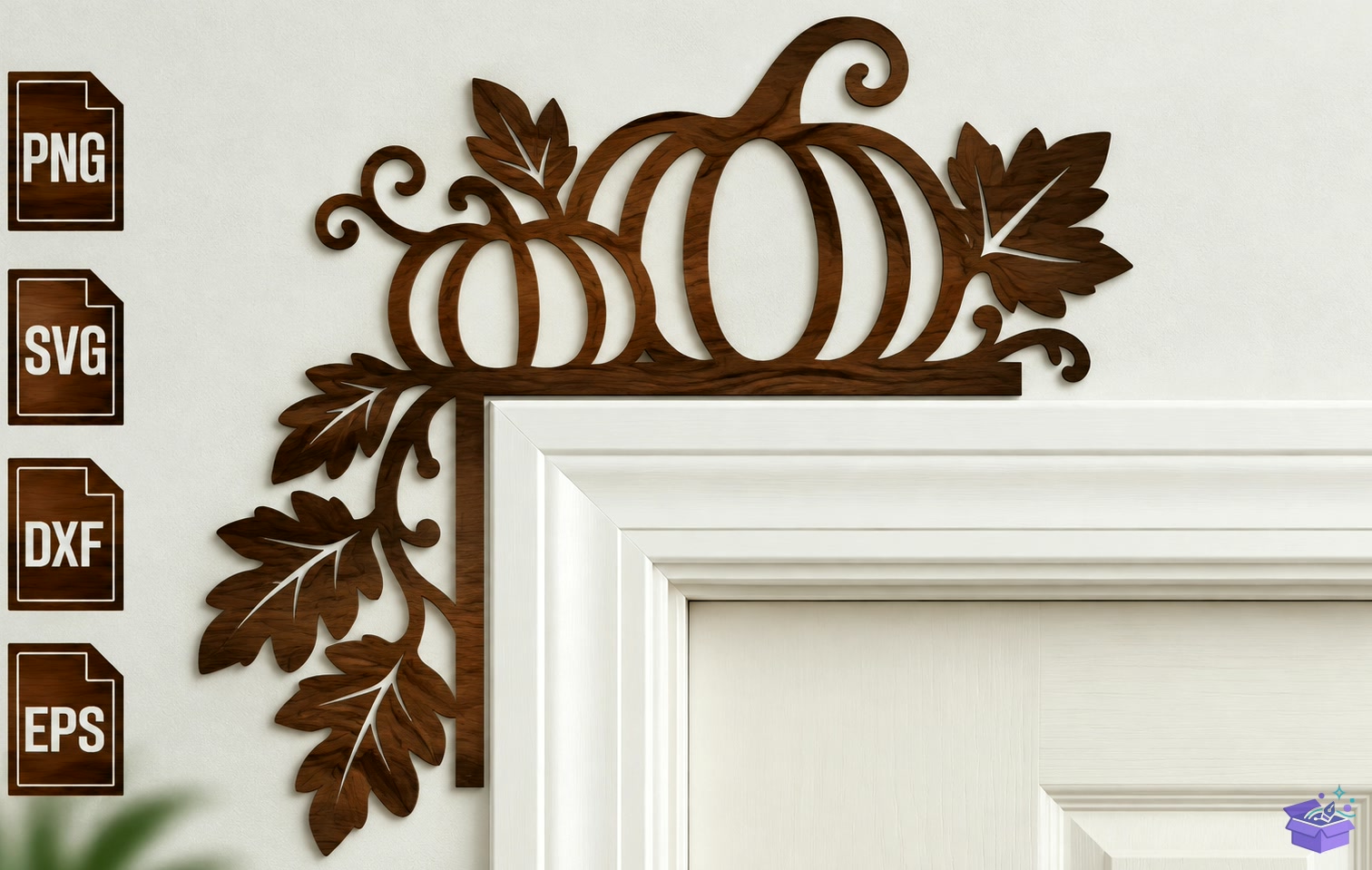 Pumpkin Door Corner Lazer Kesim Svg - 3D Baskı ve Model Dosyası (STL, OBJ, 3MF) - detaylı önizleme 5