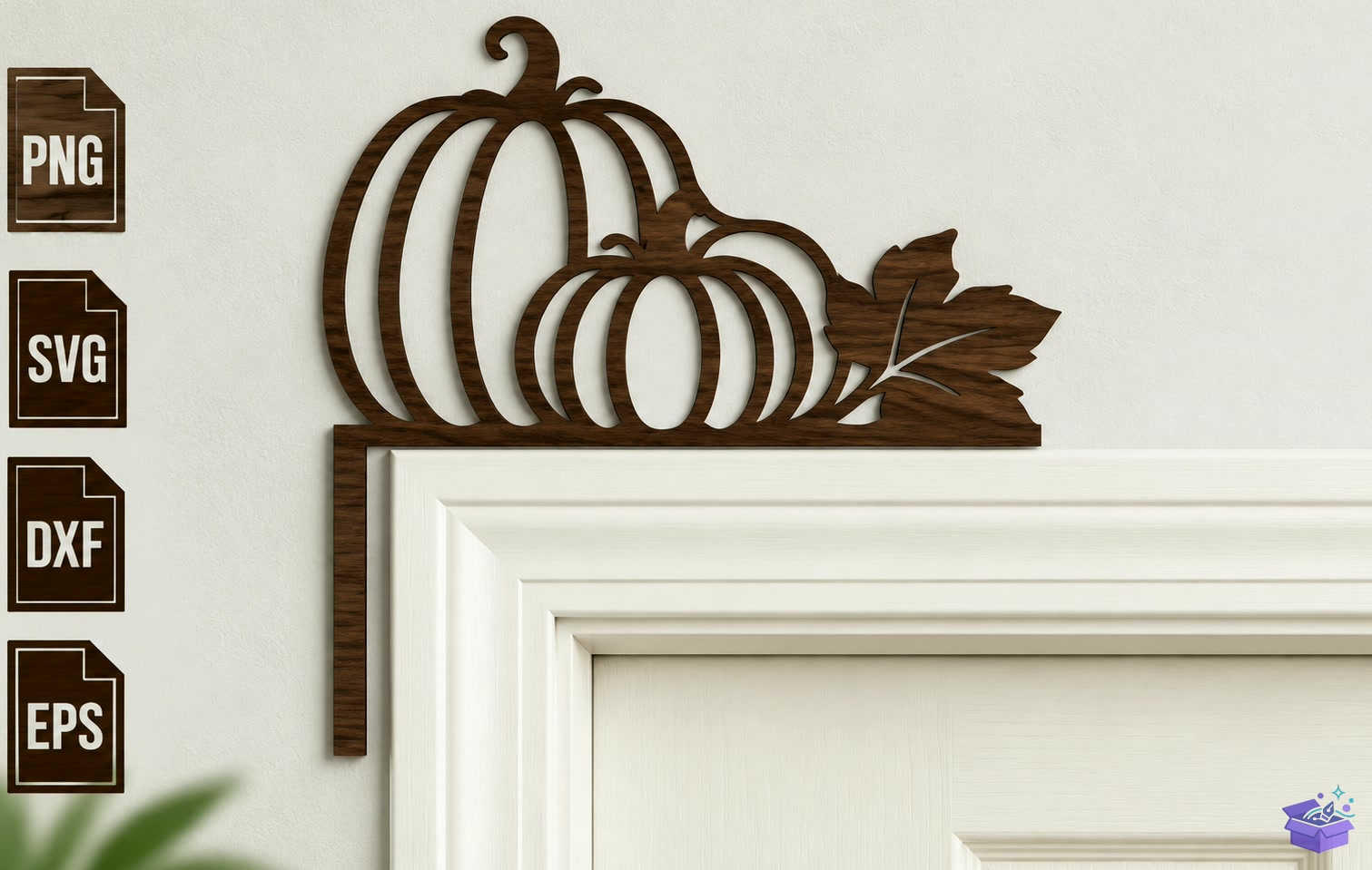 Pumpkin Door Corner Lazer Kesim Svg - 3D Baskı ve Model Dosyası (STL, OBJ, 3MF) - detaylı önizleme 6