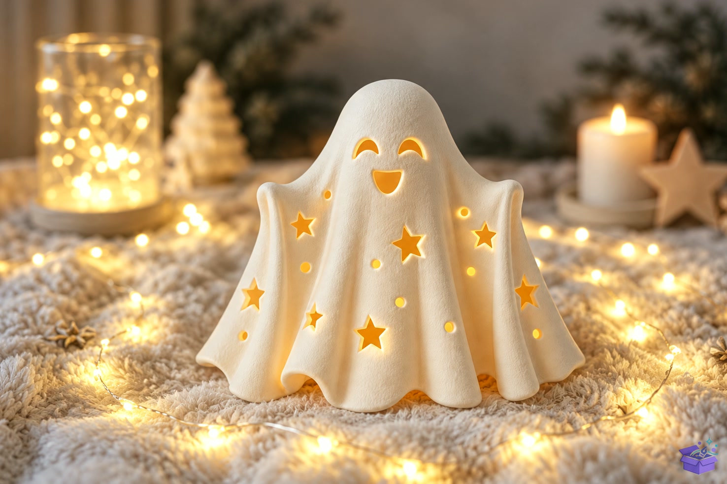 STL 3D Baskı Ghost Star Fener - 3D Baskı ve Model Dosyası (STL, OBJ, 3MF) - detaylı önizleme 3