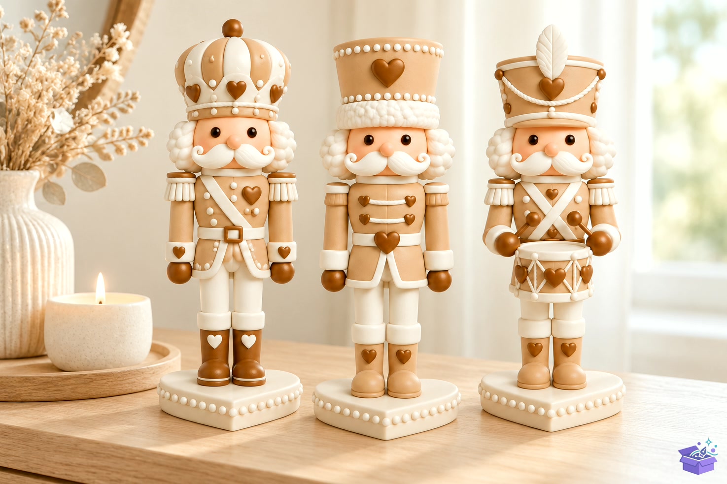 3D Baskı STL Kalp Temalı Nutcracker Trio Chr - 3D Baskı ve Model Dosyası (STL, OBJ, 3MF) - detaylı önizleme 3