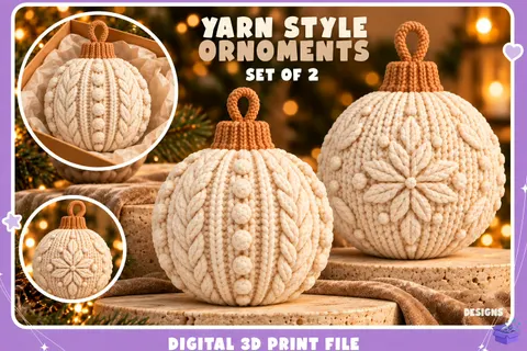 STL 3D Baskı Yarn Yılbaşı Ağaç Süsü - 3D Baskı ve Model Dosyası (STL, OBJ, 3MF) - 3D İndir (STL, OBJ, 3MF)