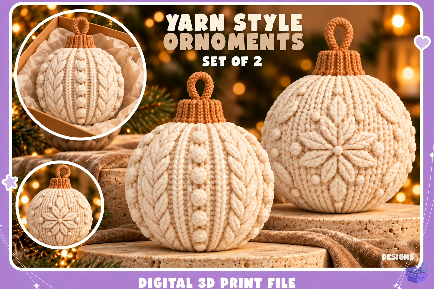 STL 3D Baskı Yarn Yılbaşı Ağaç Süsü - 3D Baskı ve Model Dosyası (STL, OBJ, 3MF) - detaylı önizleme 2