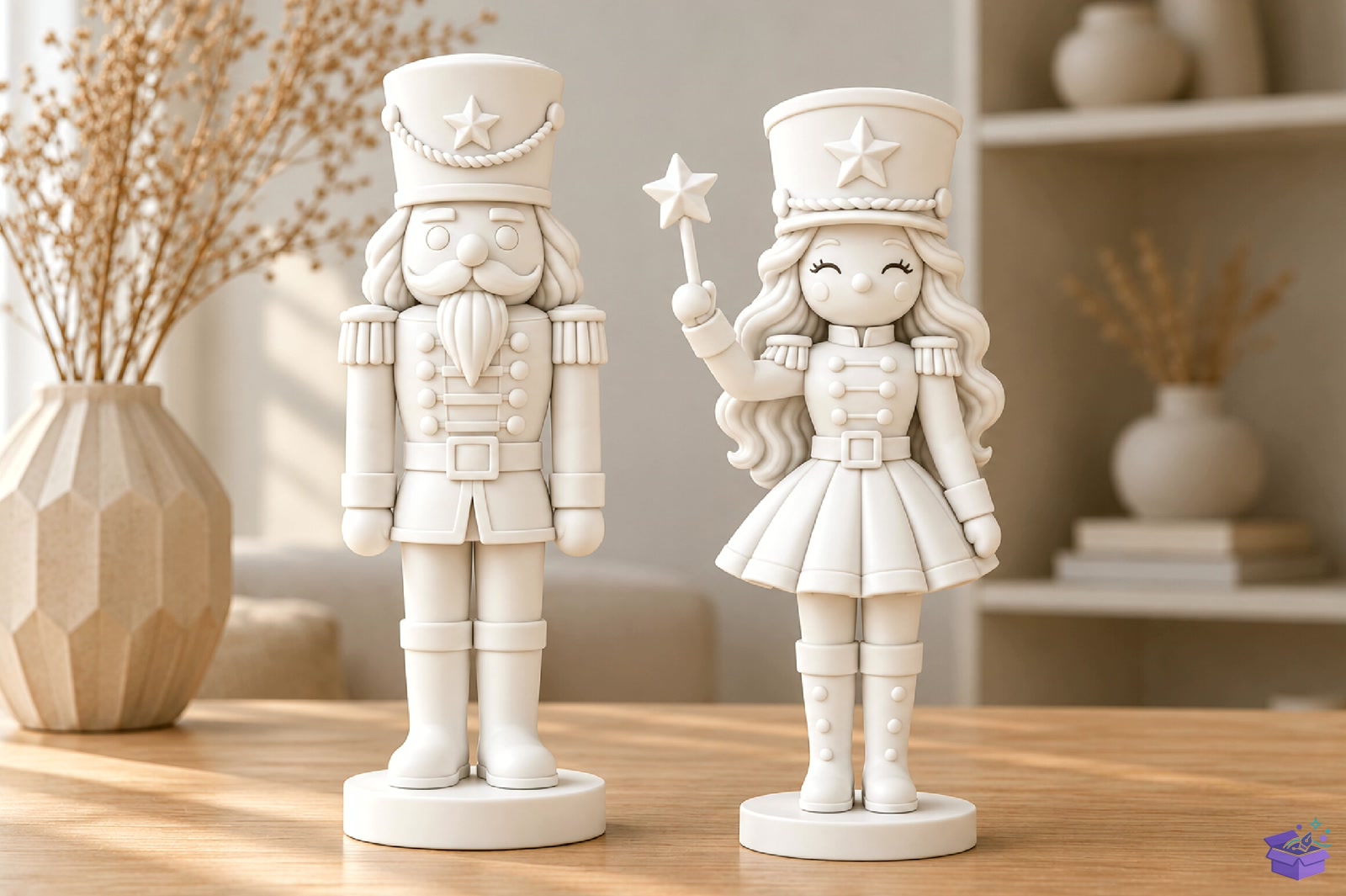 Yılbaşı Nutcracker Couple 3D STL - 3D Baskı ve Model Dosyası (STL, OBJ, 3MF) - detaylı önizleme 2