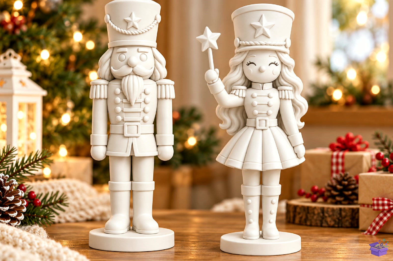 Yılbaşı Nutcracker Couple 3D STL - 3D Baskı ve Model Dosyası (STL, OBJ, 3MF) - detaylı önizleme 3
