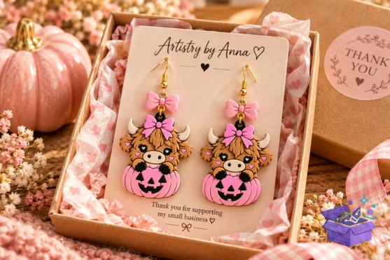 10 Spooky Highland Cow Charms 3MF Files - 3D Baskı ve Model Dosyası (STL, OBJ, 3MF) - detaylı önizleme 6