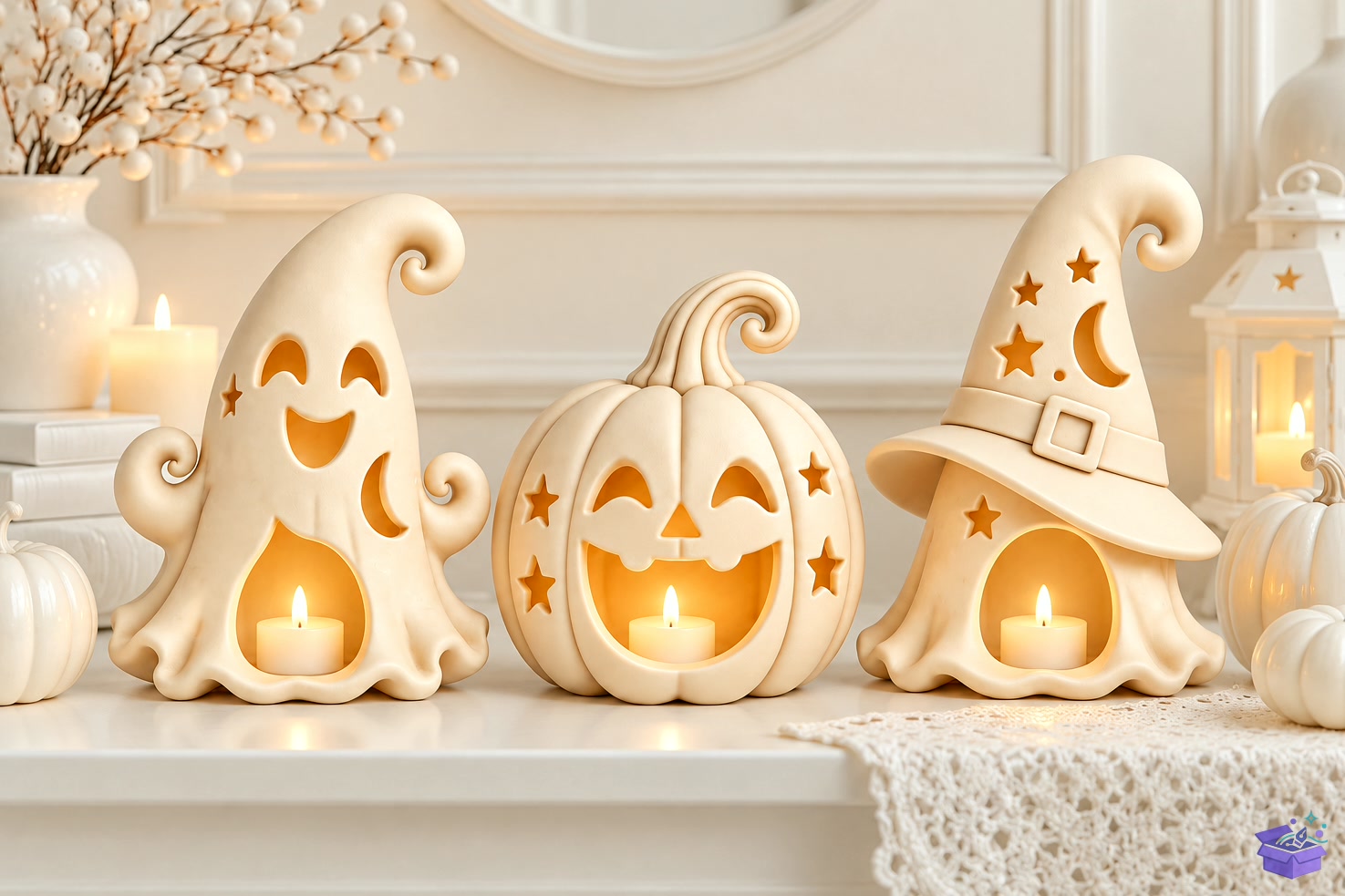 Cadılar Bayramı Fener Tealight Tutucu STL Se - 3D Baskı ve Model Dosyası (STL, OBJ, 3MF) - detaylı önizleme 2