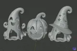 Cadılar Bayramı Tealight Mumluk Fener Seti - 3D Baskı ve Model Dosyası (STL) - detaylı önizleme 4