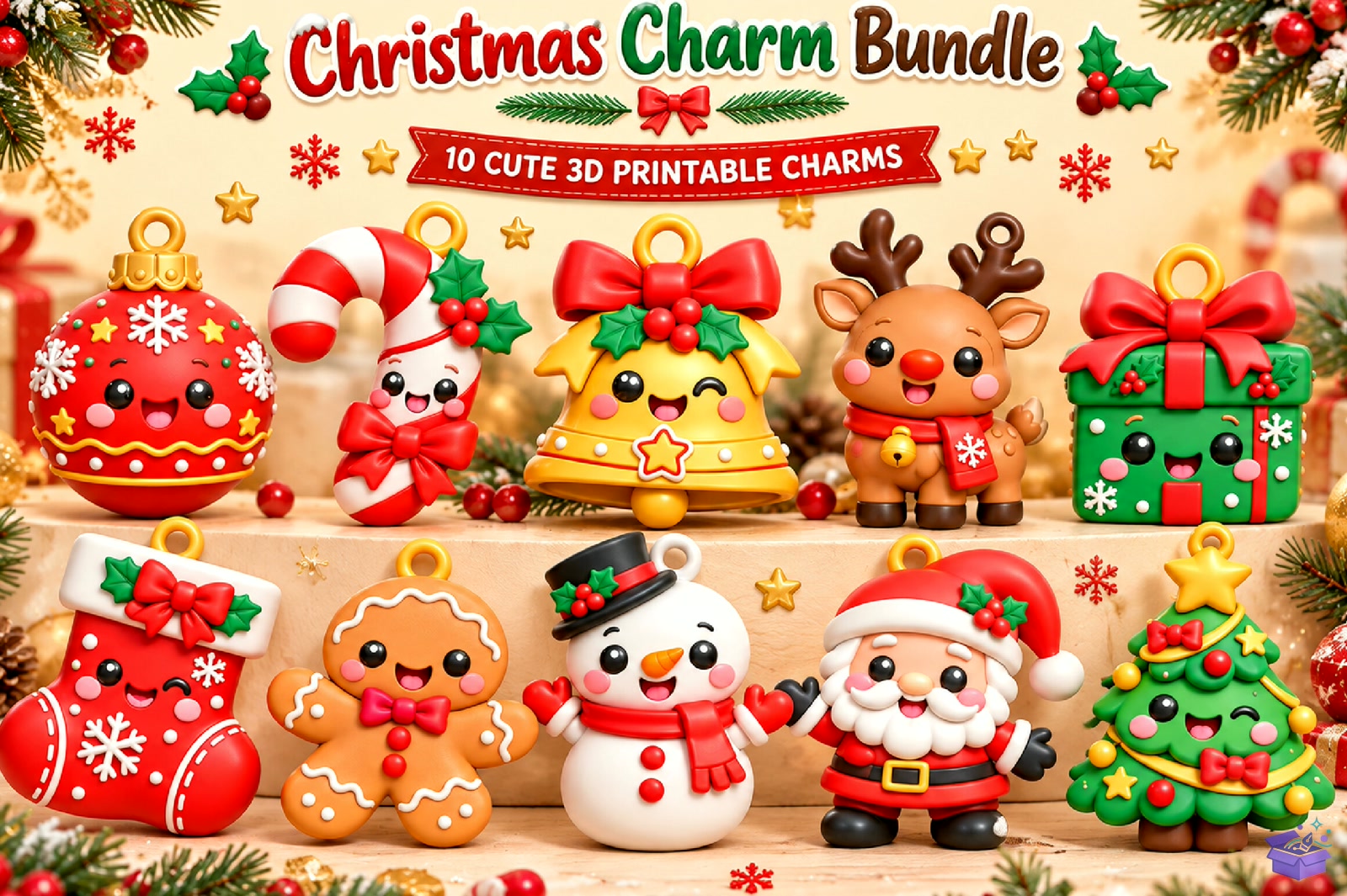Yılbaşı Charm 3D STL - 3D Baskı ve Model Dosyası (STL, OBJ, 3MF) - detaylı önizleme 6
