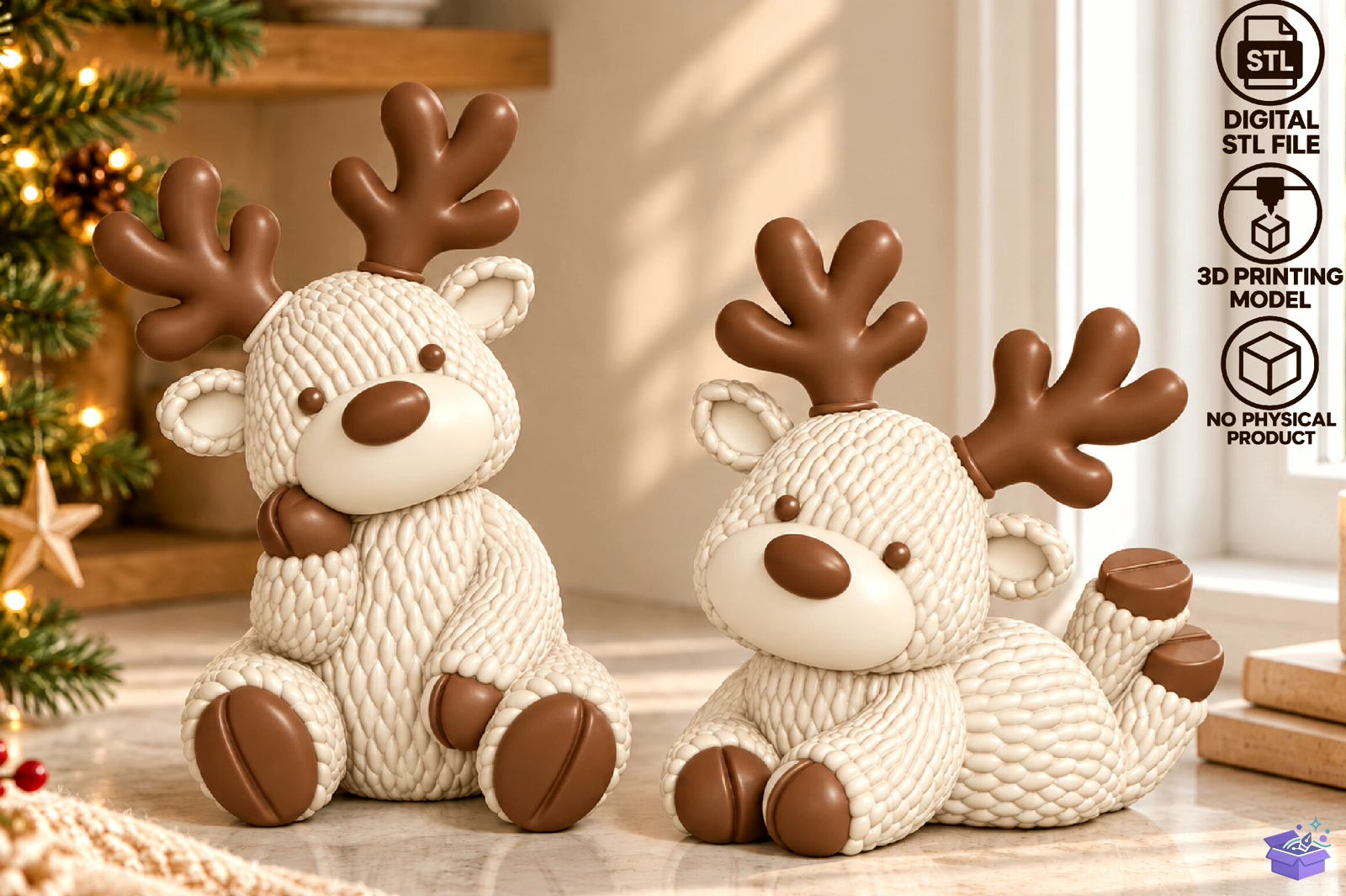 Yılbaşı Knitted Ren Geyiği STL File - 3D Baskı ve Model Dosyası (STL, OBJ, 3MF) - detaylı önizleme 2