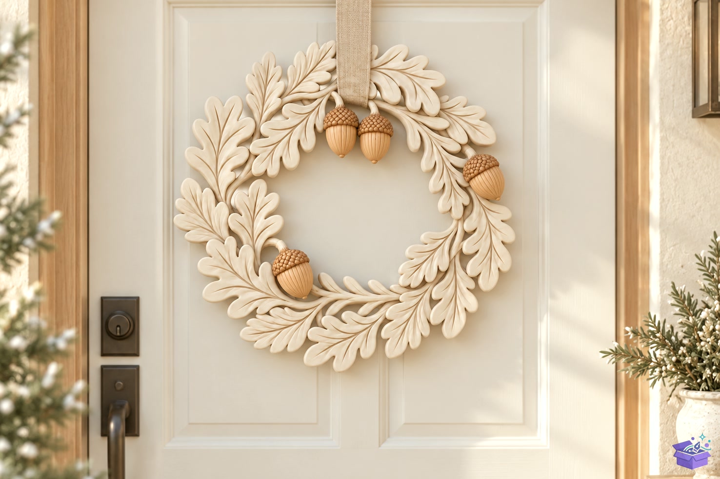 3D Baskı STL Oak Leaf Acorn Wreath - 3D Baskı ve Model Dosyası (STL, OBJ, 3MF) - detaylı önizleme 2